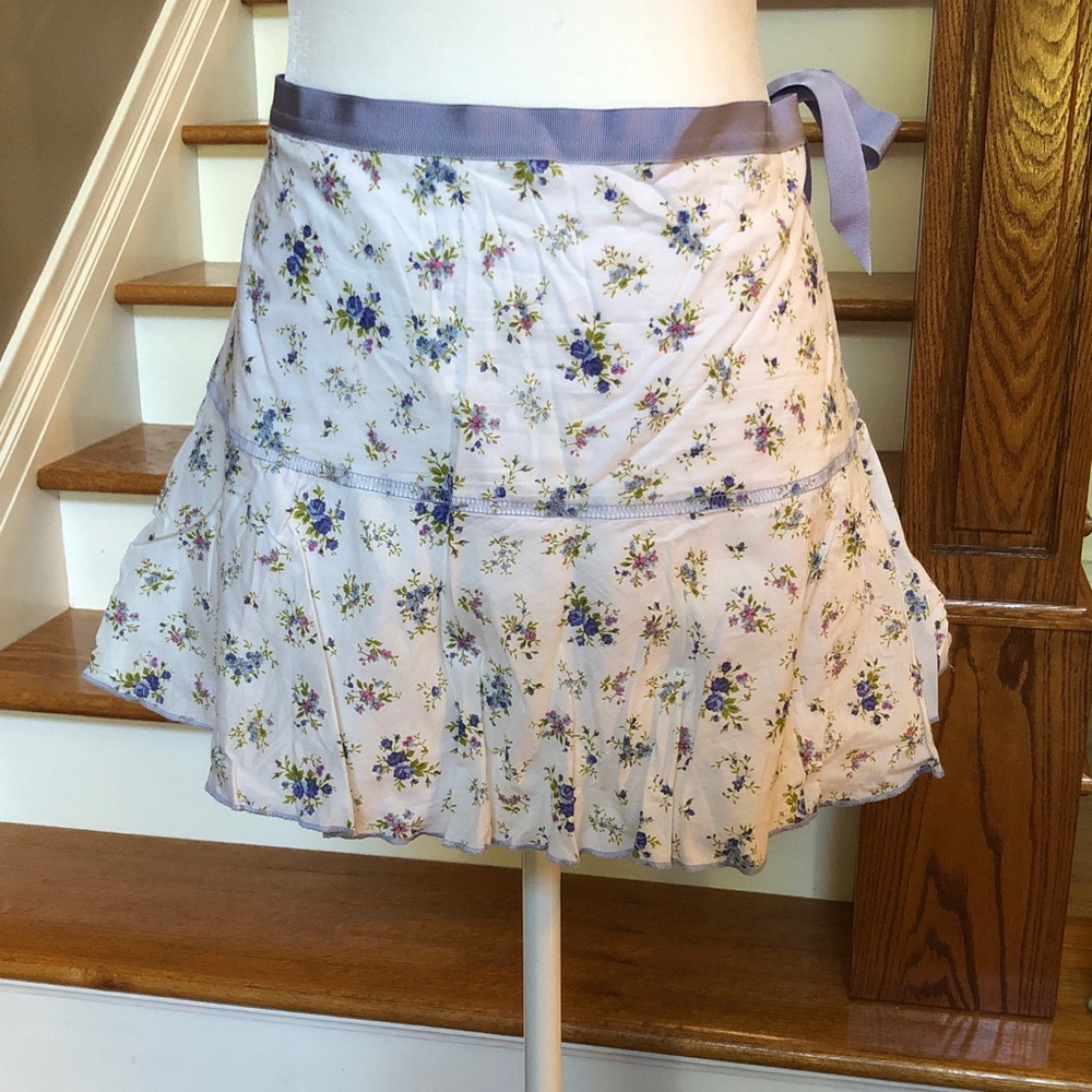 Wet Seal Lavender Floral Tie-Waist Skirt